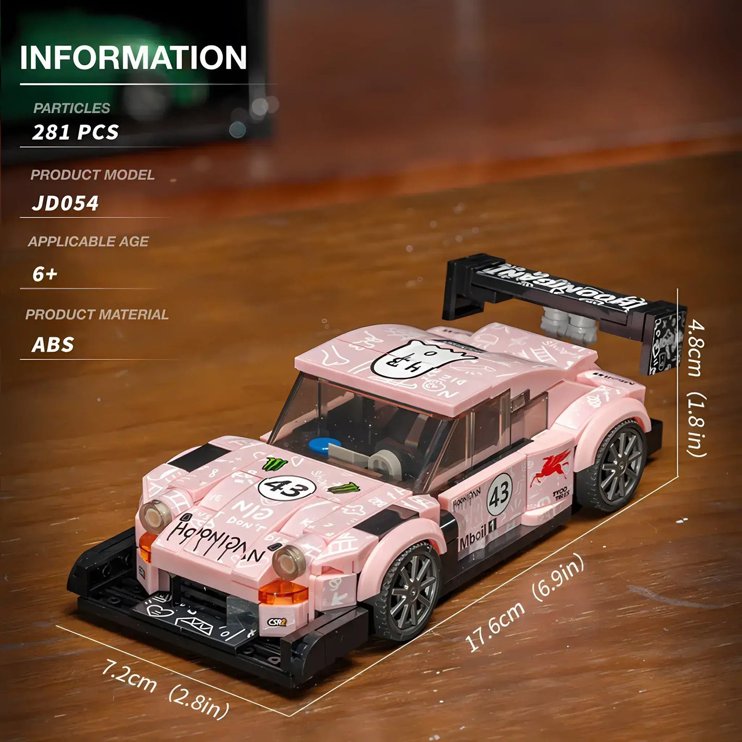 product information of xiaojiaodu jd054 porsche 911 rwb model car building blocks toy