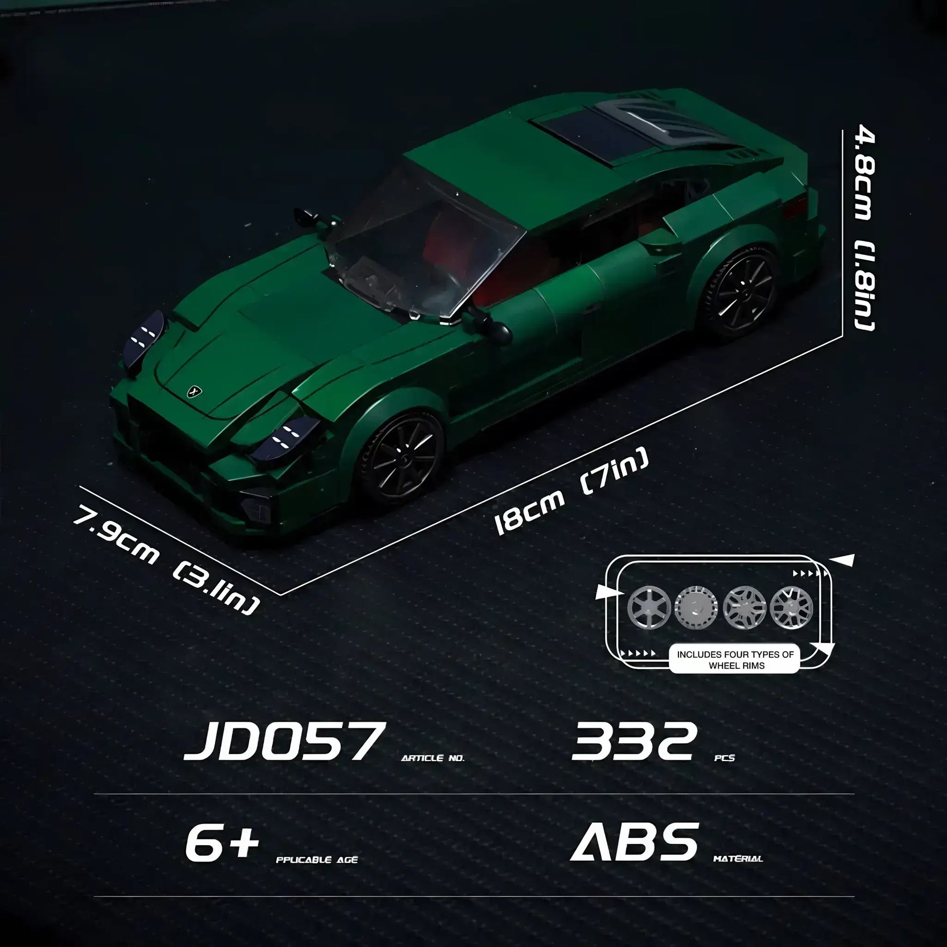 product size of xiaojiaodu jd057 porsche panamera sports car building blocks set model car