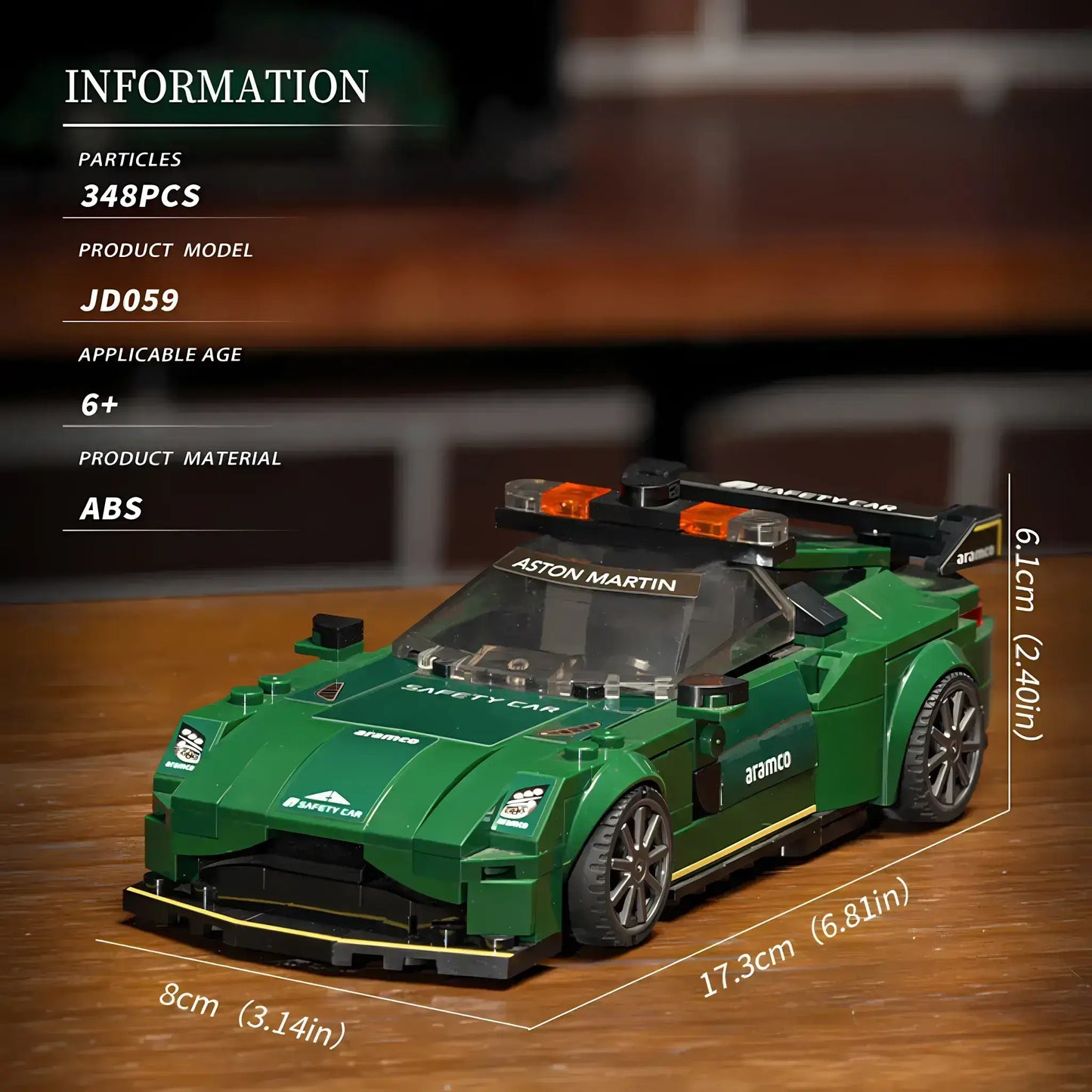 product information of xiaojiaodu jd059 aston martin f1 vantage model car building blocks toy