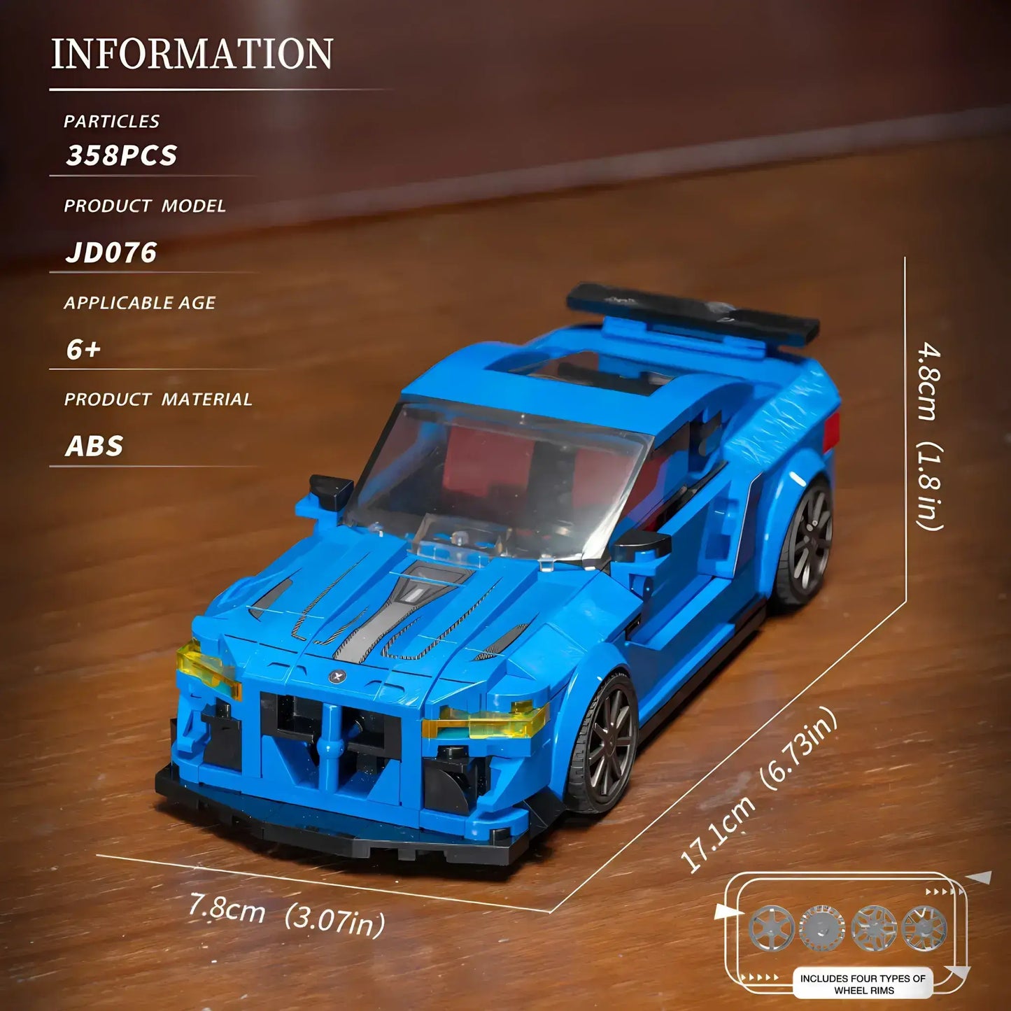product information of xiaojiaodu jd076 bmw m41 model car building blocks toy