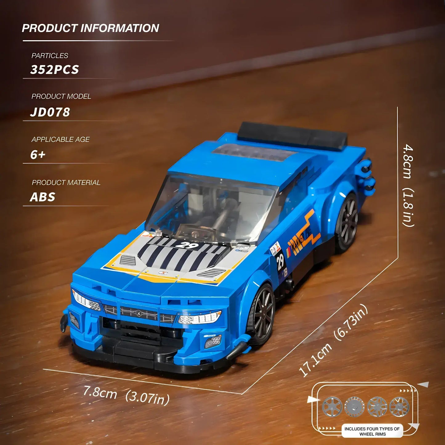 product information of xiaojiaodu jd078 cherolet canmaro model car building blocks toy