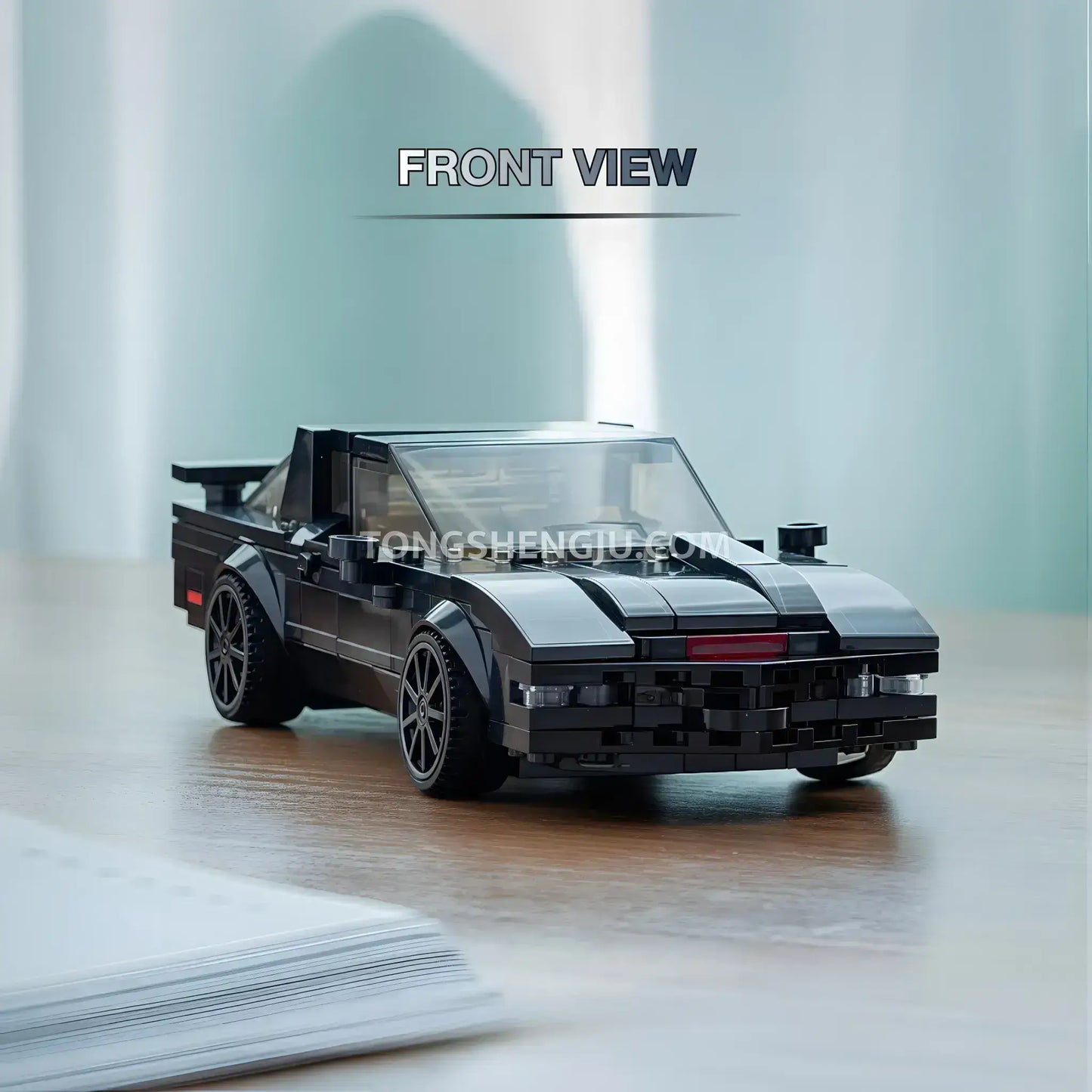 front view of xiaojiaodu jd083 kitt firebrid sports car building blocks set model car