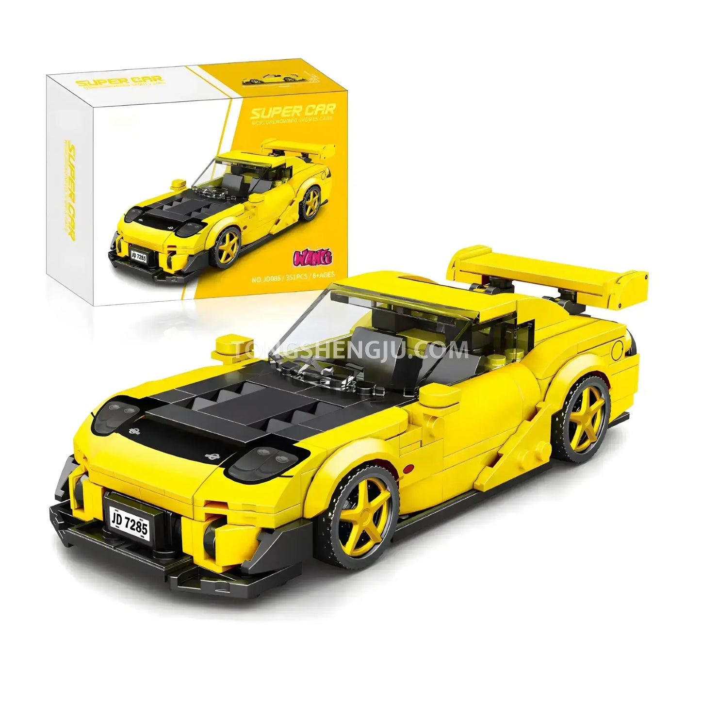 xiaojiaodu jd085 mazda rx7 sports car building blocks set model car compatible with lego speed champions series