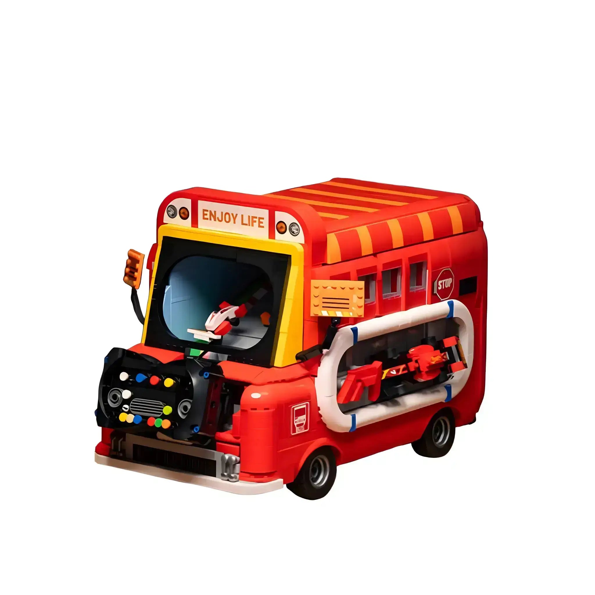 At Toybox  Tongshengju Retro Electric Game Car Building Blocks Set For