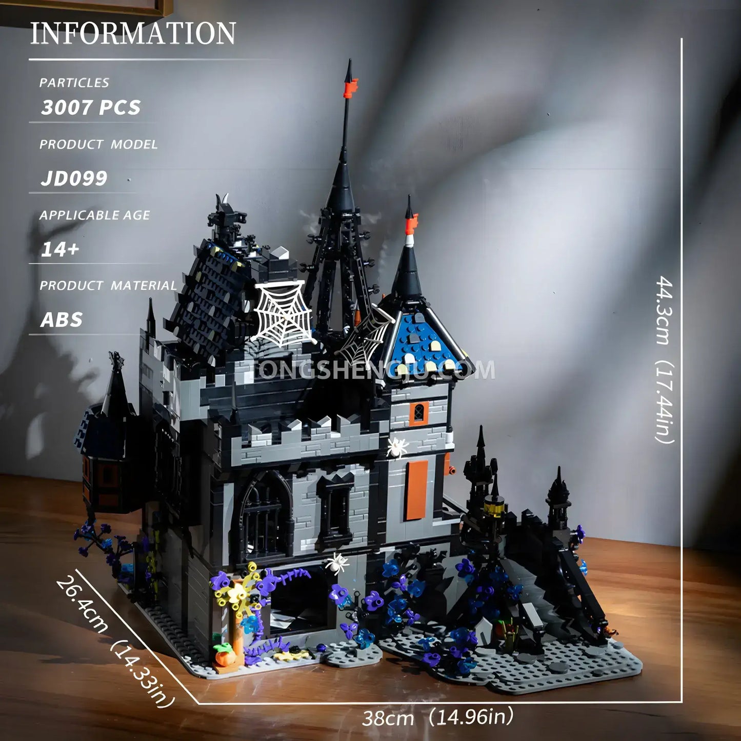 product information of xiaojiaodu jd099 dracula castle model building blocks set