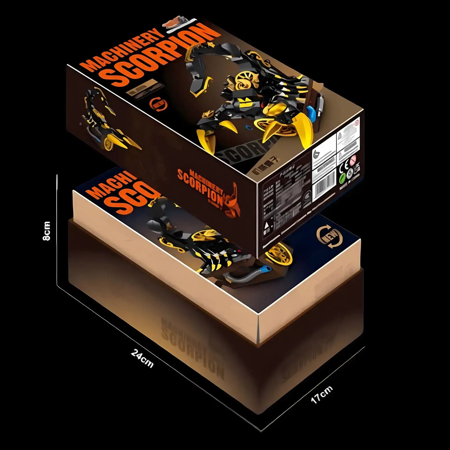 packge size of xiaojiaodu scorpion machinery building blocks model toy animal