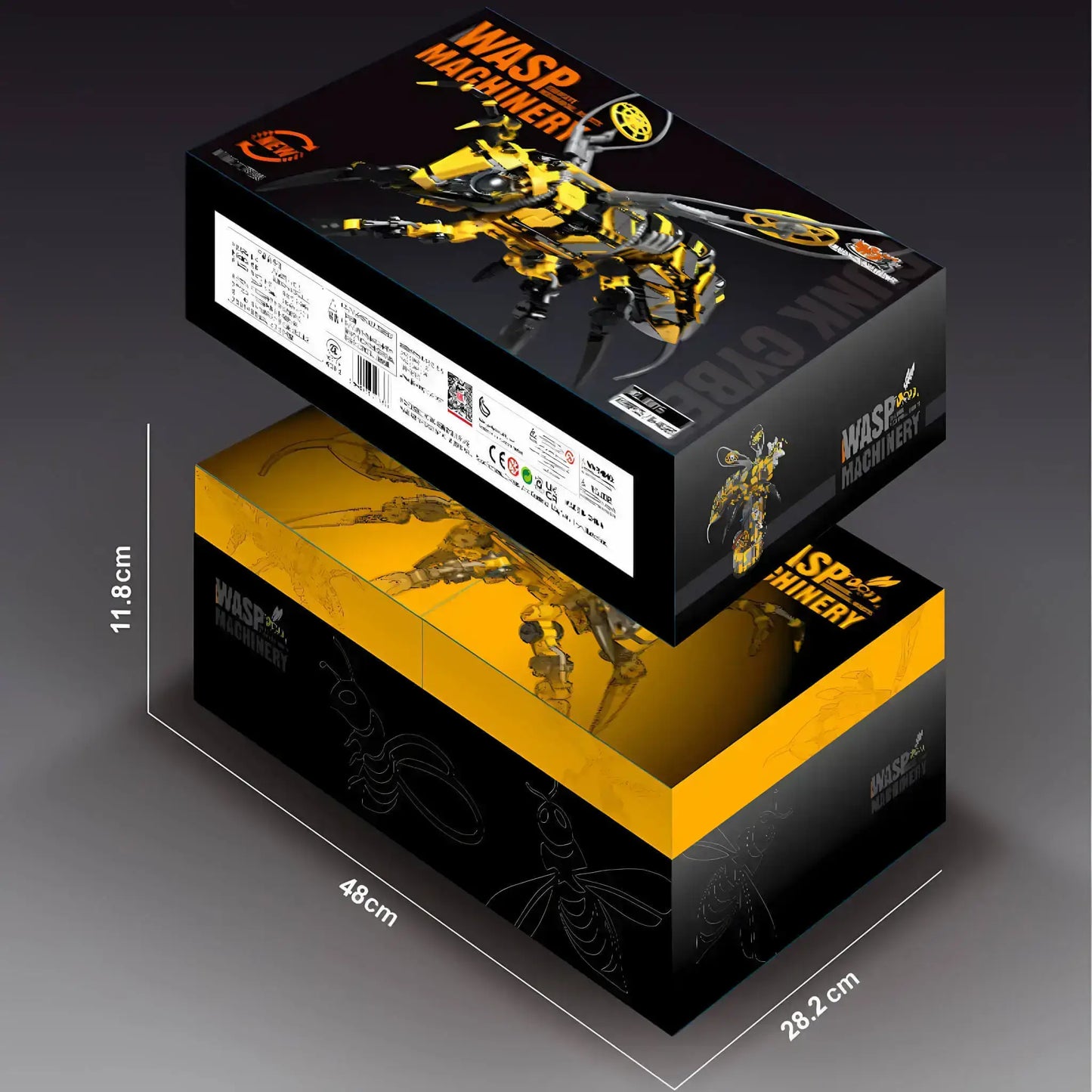 package size of xiaojiaodu jd015 wasp machinery building blocks model toy animal