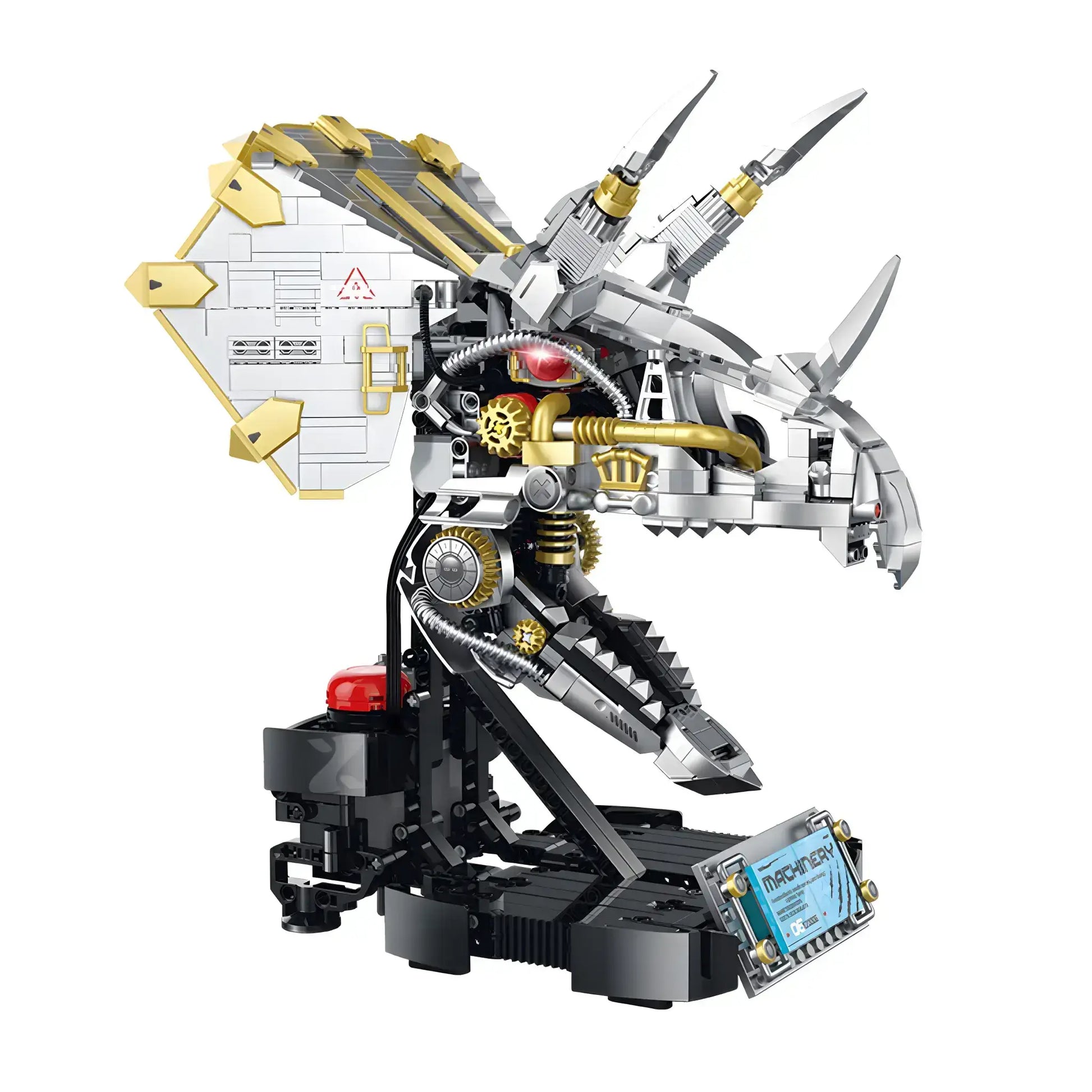 static version of xinzhuan xz0006 dinomech mechanical triceratops skull model mecha building set