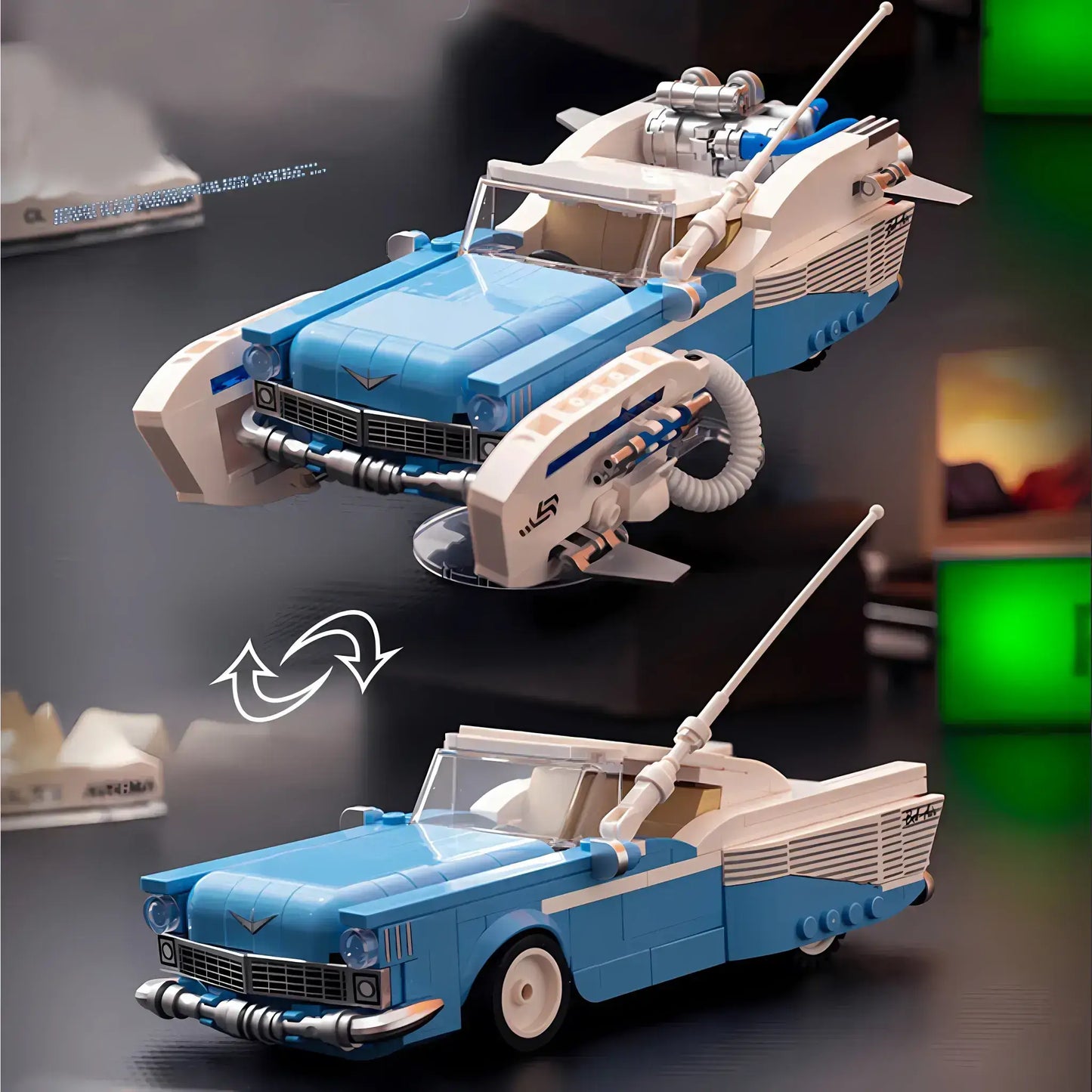 happy build powerblock pb8803 sliver wing cyclone model car building blocks toy switchable mode