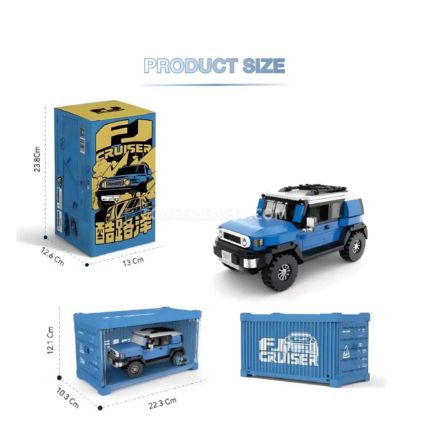 product size of happy build powerblock pb8806 toyota fj40 building blocks model toy off road car
