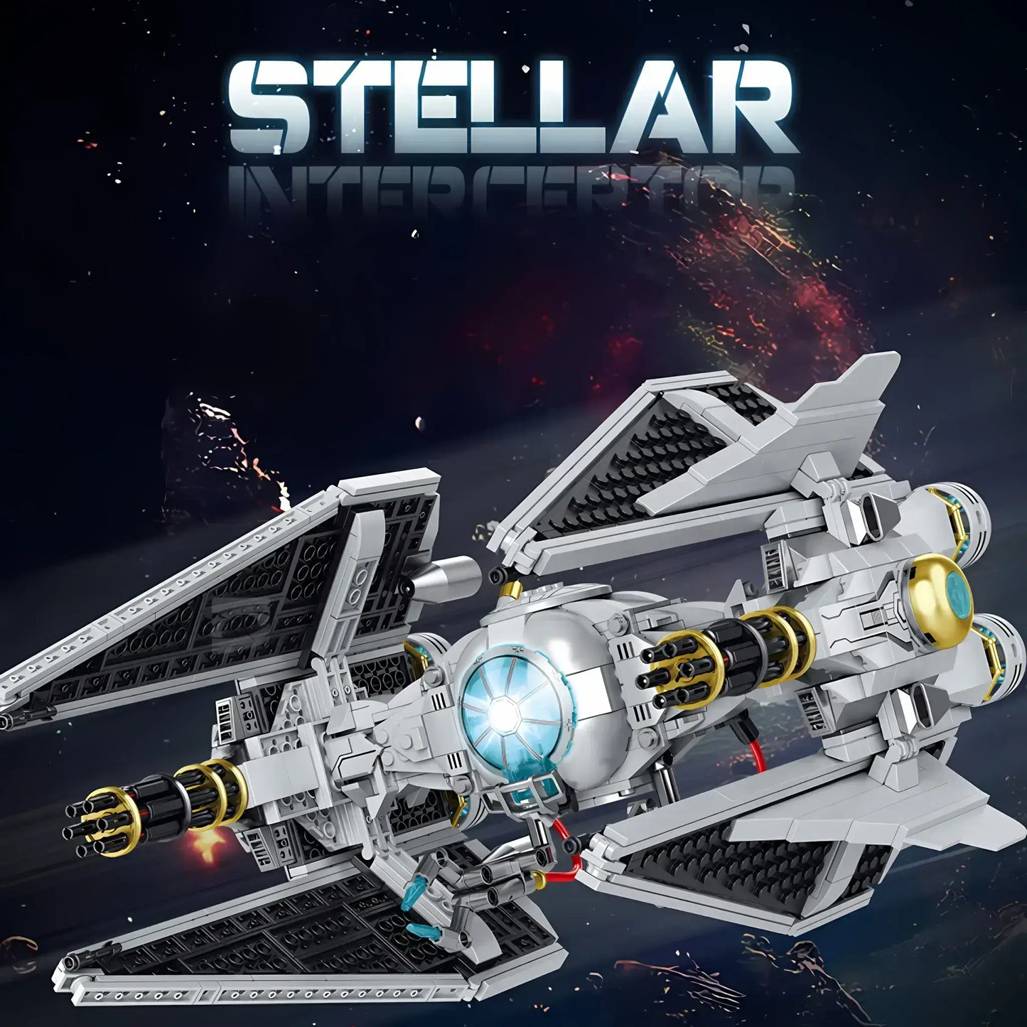 side view of zape 98001 stellar interceptor star wars building blocks set