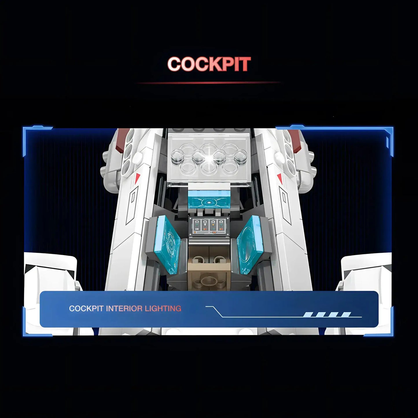zape 98003 x-wing starfighter star wars building blocks set cockpit interior lighting