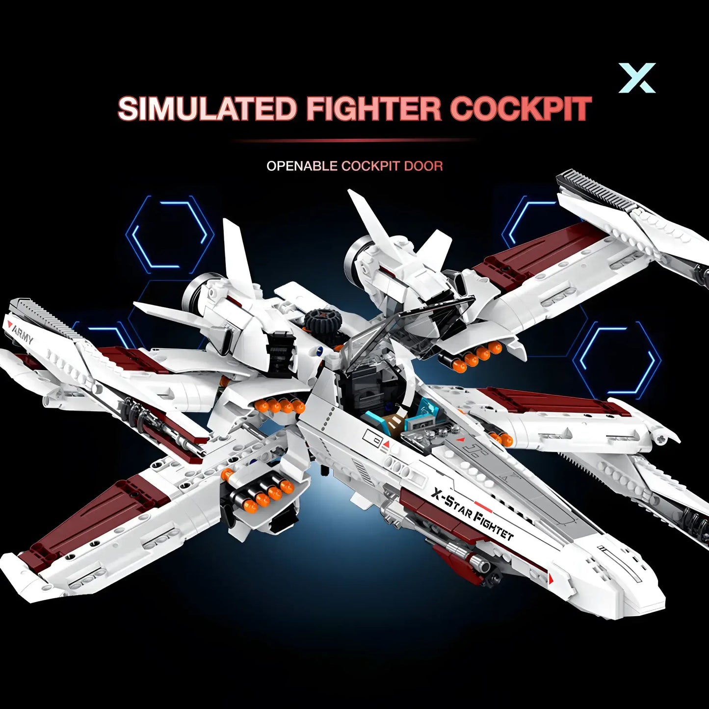 zape 98003 x-wing starfighter star wars building blocks set simulated fighter cockpit