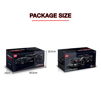 package size of guly armored lamborghini building block model toy car