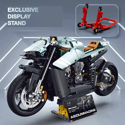 guly aston martin building blocks model toy motorcycle exclusive display stand