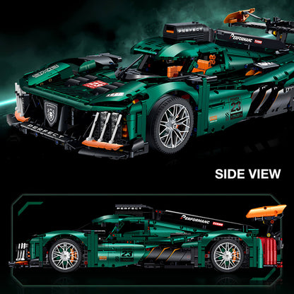 side view of guly biaozhi peugeot 9x8 building blocks model toy car
