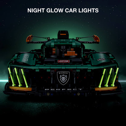 product details of guly biaozhi peugeot 9x8 building blocks toy car night glow car lights