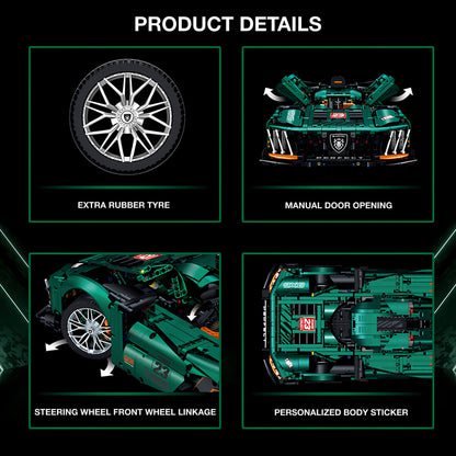 product details of guly biaozhi peugeot 9x8 building blocks toy car extra rubber tyre and manual door opening and steering wheel front wheel linkage and personalized body sticker