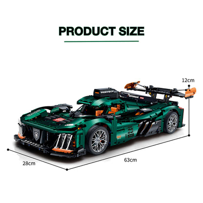 product size of biaozhi peugeot 9x8 building blocks model toy car