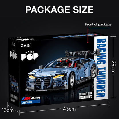 package size front of bmw m4 building block model toy car