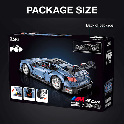 product details of bmw m4 building block model toy car back of package