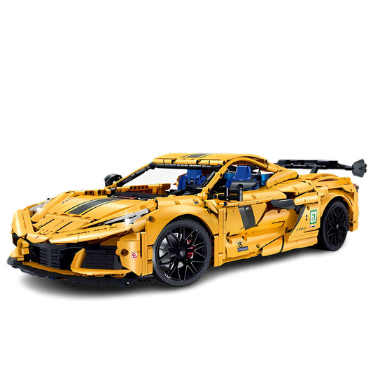 static version of guly corvette c8 building blocks model toy car