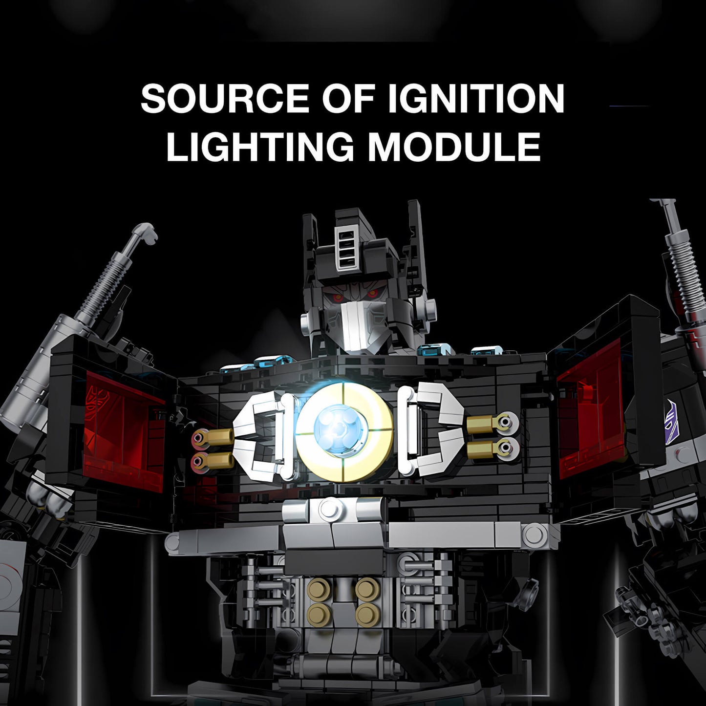 product details of dark optimus prime building blocks model toy source of ignition lighting module