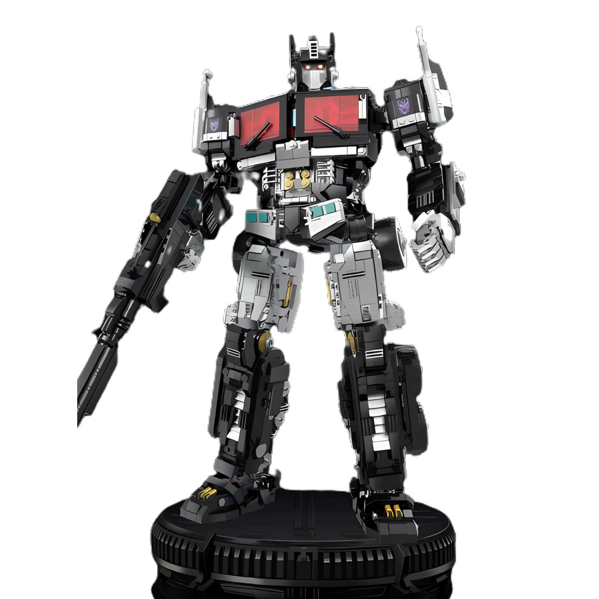 static version of dark optimus prime building blocks model toy