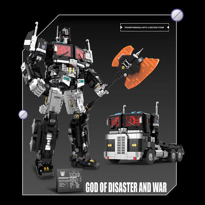 product details of dark optimus prime building blocks model toy transformable into a second form