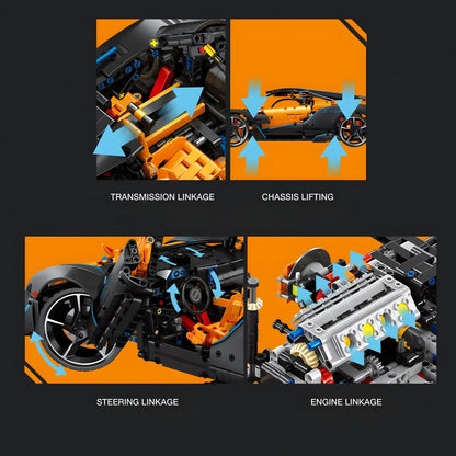 creating assembly building details of eikee y18001 mclaren sbare p1 technic car building blocks set model car