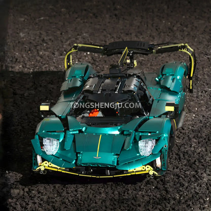 front view of eikee y18006 aston martin valkyrie technic car building blocks set model car