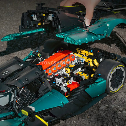 eikee y18006 aston martin valkyrie technic car building blocks set model car openable rear engine cover design