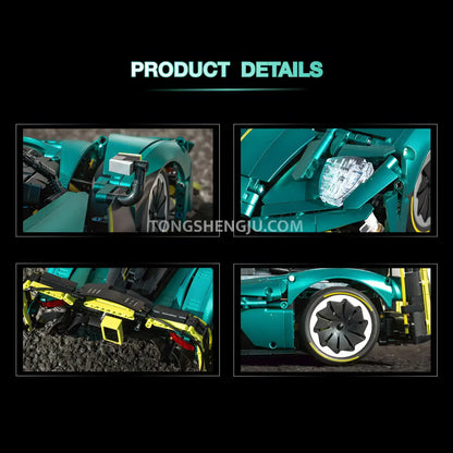 product assbemly details of eikee y18006 aston martin valkyrie technic car building blocks set model car