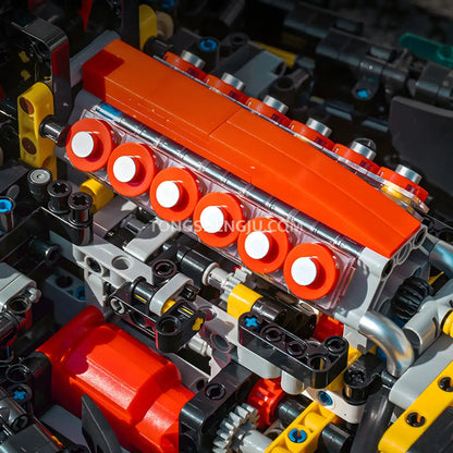 eikee y18006 aston martin valkyrie technic car building blocks set model car v12 engine