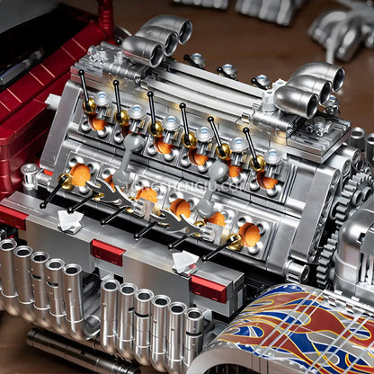 eikee y18066 technic thor24  truck car building set model car detroit diesel engine
