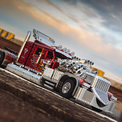 side view of eikee y18066 technic thor24  truck car building set model car 