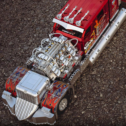 top view of eikee y18066 technic thor24  truck car building set model car 