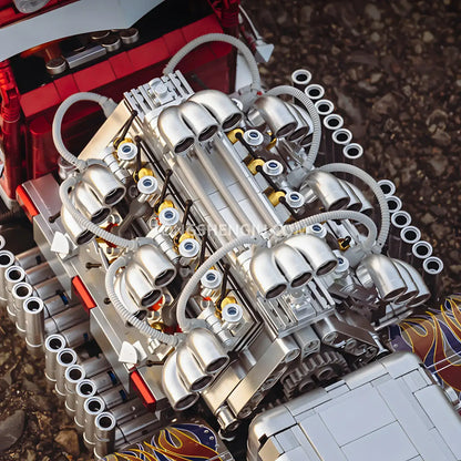 eikee y18066 technic thor24  truck car building set model car v12 engine