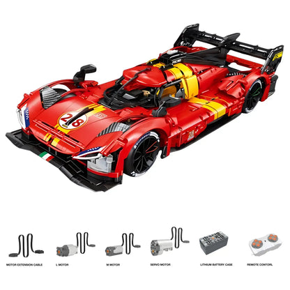 dynamic version of eikee y18080 lemans 499P racing car building blocks set model car