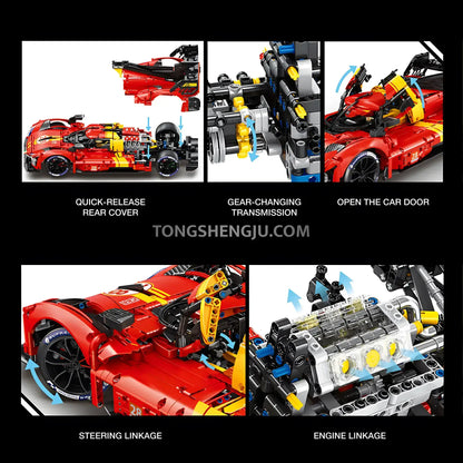 product details of eikee y18080 lemans 499P racing car building blocks set model car