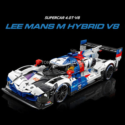eikee y18082 technic lemans bmw hybrid v8 racing car building set model car  compatible with lego technic series