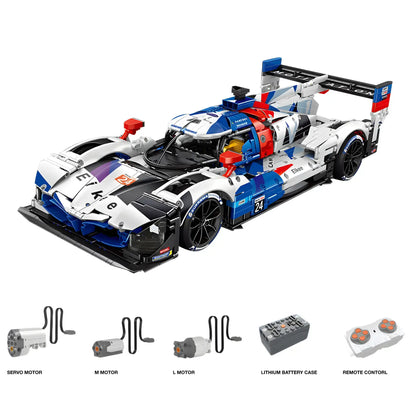 dynamic version of eikee y18082 technic lemans bmw hybrid v8 racing car building set model car  