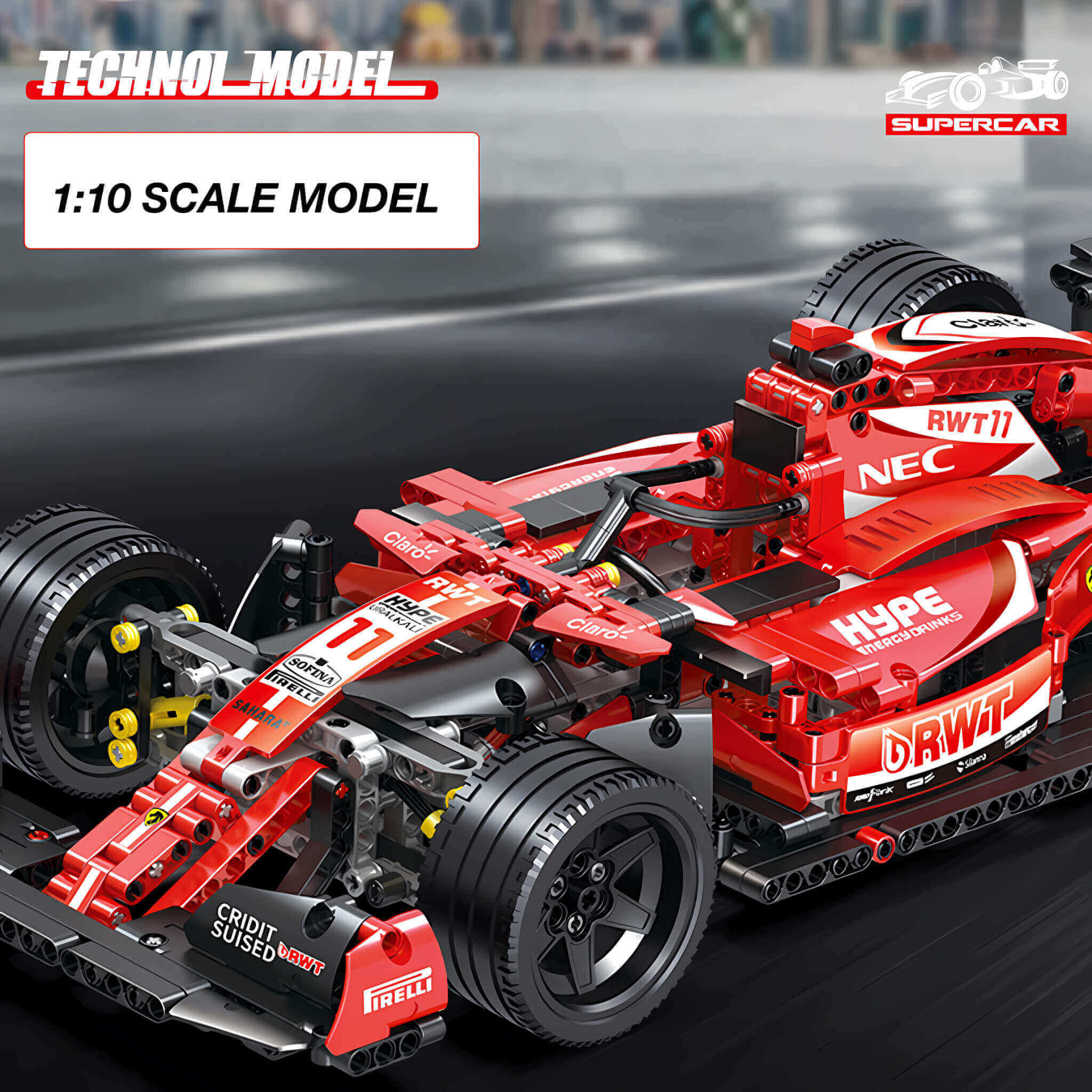 Tongshengju Building the 1:10 F1/Formula 1 model with 1280 bricks