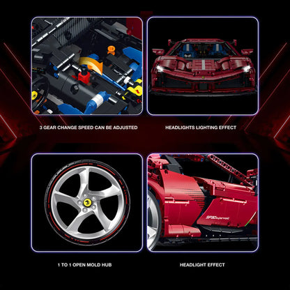 product details of guly 10623 falali sf90 sports car building blocks set model car