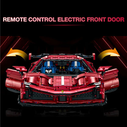 guly 10623 falali sf90 sports car building blocks set model car remote control electric front door