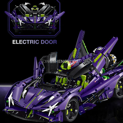 guly 10614 apollo evo sports car building blocks set model car electric doors