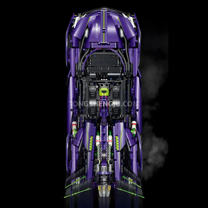 top view of guly 10614 apollo evo sports car building blocks set model car