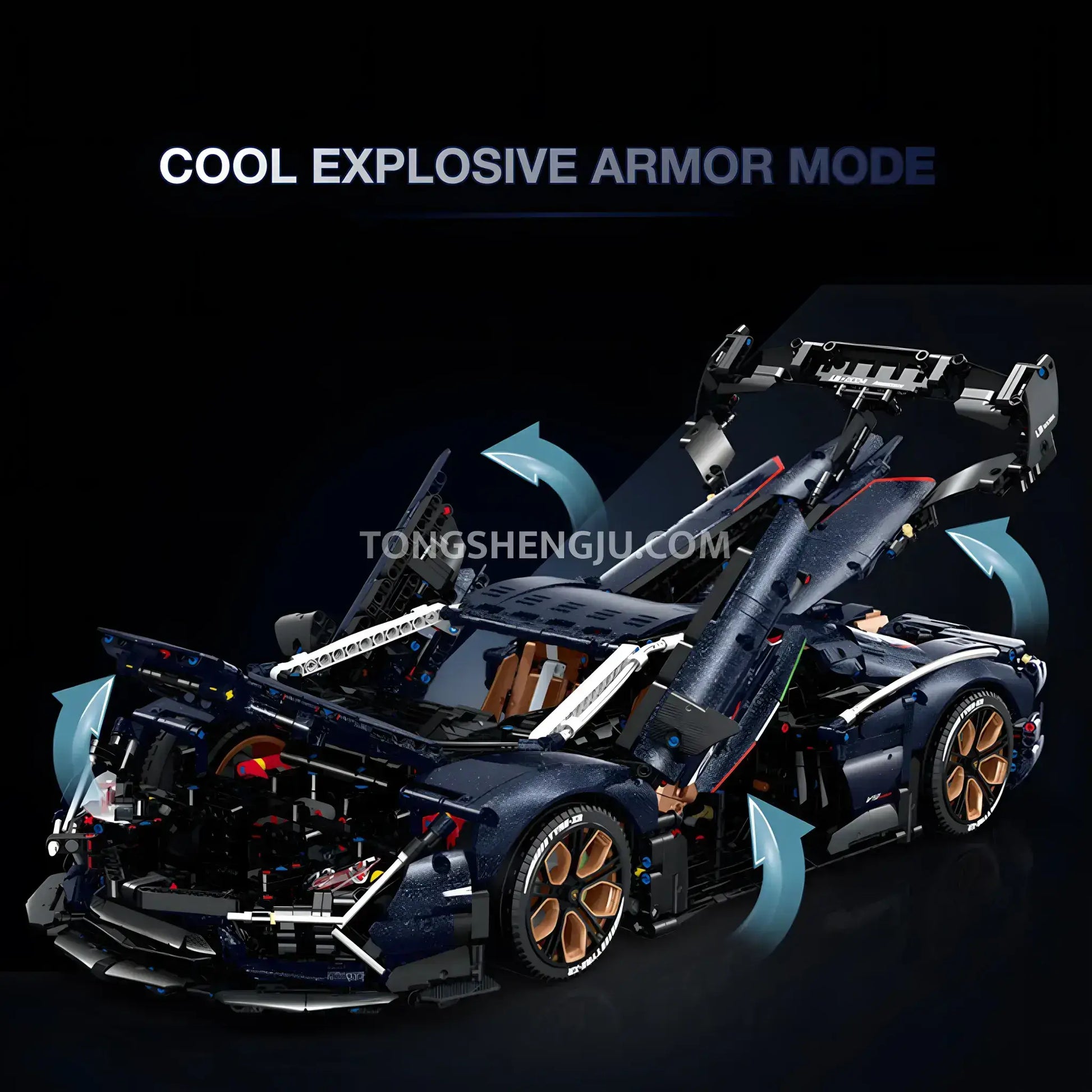 guly 10624 lamborghini aventador svj technic car building blocks set model car cool explosive armor mode