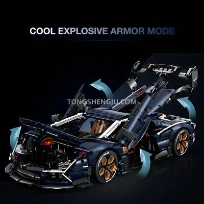 guly 10624 lamborghini aventador svj technic car building blocks set model car cool explosive armor mode