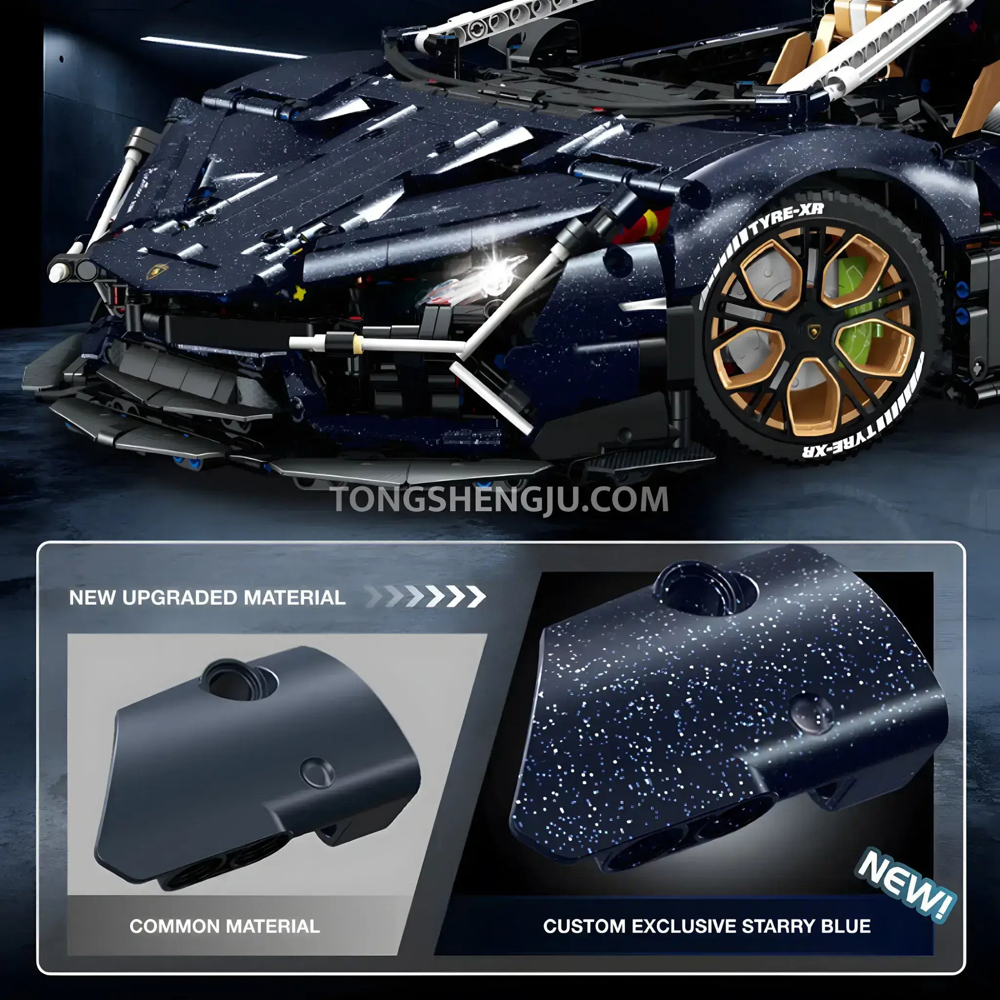 guly 10624 lamborghini aventador svj technic car building blocks set model car new upgraded material